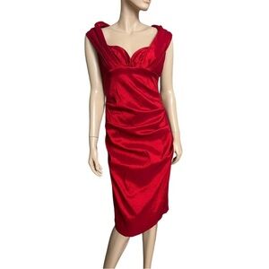 Cache Vibrant Red Zip-Up Dress